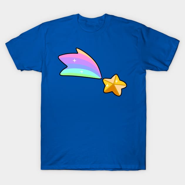 Golden Rainbow Shooting Star T-Shirt by saradaboru